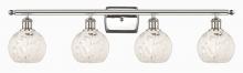 Innovations Lighting 516-4W-PN-G1216-6WM - White Mouchette - 4 Light - 36 inch - Polished Nickel - Bath Vanity Light