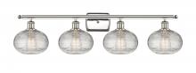 Innovations Lighting 516-4W-PN-G555-8CL - Ithaca - 4 Light - 38 inch - Polished Nickel - Bath Vanity Light