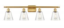 Innovations Lighting 516-4W-SG-G454 - Caton - 4 Light - 35 inch - Satin Gold - Bath Vanity Light