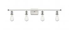 Innovations Lighting 516-4W-WPC - Bare Bulb - 4 Light - 36 inch - White Polished Chrome - Bath Vanity Light