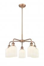 Innovations Lighting 516-5CR-AC-G559-5GWH - Bridal Veil - 5 Light - 23 inch - Antique Copper - Chandelier