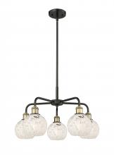 Innovations Lighting 516-5CR-BAB-G1216-6WM - White Mouchette - 5 Light - 24 inch - Black Antique Brass - Chandelier