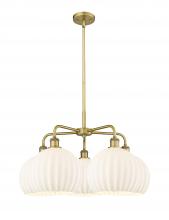 Innovations Lighting 516-5CR-BB-G1217-10WV - White Venetian - 5 Light - 28 inch - Brushed Brass - Chandelier