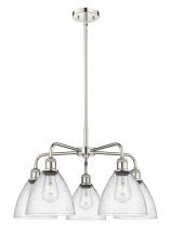 Innovations Lighting 516-5CR-PN-GBD-754 - Bristol - 5 Light - 26 inch - Polished Nickel - Chandelier