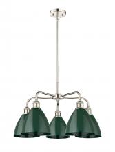Innovations Lighting 516-5CR-PN-MBD-75-GR - Plymouth - 5 Light - 26 inch - Polished Nickel - Chandelier
