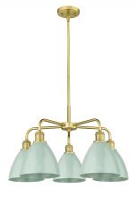 Innovations Lighting 516-5CR-SG-MBD-75-SF - Plymouth - 5 Light - 26 inch - Satin Gold - Chandelier