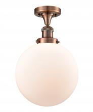 Innovations Lighting 517-1CH-AC-G201-10 - Beacon - 1 Light - 10 inch - Antique Copper - Semi-Flush Mount