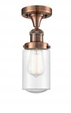 Innovations Lighting 517-1CH-AC-G314 - Dover - 1 Light - 5 inch - Antique Copper - Semi-Flush Mount