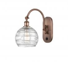 Innovations Lighting 518-1W-AC-G1213-8 - Athens Deco Swirl - 1 Light - 8 inch - Antique Copper - Sconce