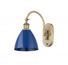 Innovations Lighting 518-1W-BB-MBD-75-BL - Plymouth - 1 Light - 8 inch - Brushed Brass - Sconce
