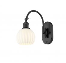 Innovations Lighting 518-1W-BK-G1217-6WV - White Venetian - 1 Light - 6 inch - Matte Black - Sconce