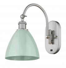 Innovations Lighting 518-1W-SN-MBD-75-SF - Plymouth - 1 Light - 8 inch - Brushed Satin Nickel - Sconce
