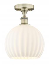 Innovations Lighting 616-1F-AB-G1217-10WV - White Venetian - 1 Light - 10 inch - Antique Brass - Semi-Flush Mount