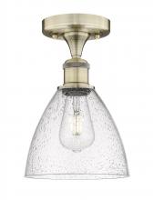 Innovations Lighting 616-1F-AB-GBD-754 - Bristol - 1 Light - 8 inch - Antique Brass - Semi-Flush Mount