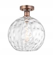 Innovations Lighting 616-1F-AC-G1215-12 - Athens Water Glass - 1 Light - 12 inch - Antique Copper - Semi-Flush Mount