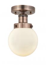 Innovations Lighting 616-1F-AC-G201-6 - Beacon - 1 Light - 6 inch - Antique Copper - Semi-Flush Mount