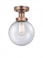 Innovations Lighting 616-1F-AC-G204-8 - Beacon - 1 Light - 8 inch - Antique Copper - Semi-Flush Mount