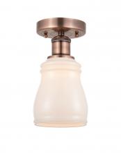 Innovations Lighting 616-1F-AC-G391 - Ellery - 1 Light - 5 inch - Antique Copper - Semi-Flush Mount