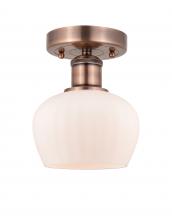 Innovations Lighting 616-1F-AC-G91 - Fenton - 1 Light - 7 inch - Antique Copper - Semi-Flush Mount