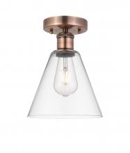 Innovations Lighting 616-1F-AC-GBC-82 - Berkshire - 1 Light - 8 inch - Antique Copper - Semi-Flush Mount