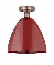 Innovations Lighting 616-1F-AC-MBD-12-RD - Plymouth - 1 Light - 12 inch - Antique Copper - Semi-Flush Mount