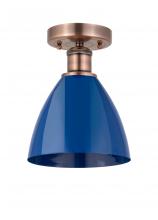 Innovations Lighting 616-1F-AC-MBD-75-BL - Plymouth - 1 Light - 8 inch - Antique Copper - Semi-Flush Mount