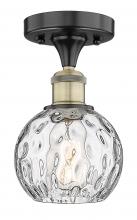 Innovations Lighting 616-1F-BAB-G1215-6 - Athens Water Glass - 1 Light - 6 inch - Black Antique Brass - Semi-Flush Mount