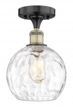 Innovations Lighting 616-1F-BAB-G1215-8 - Athens Water Glass - 1 Light - 8 inch - Black Antique Brass - Semi-Flush Mount