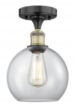 Innovations Lighting 616-1F-BAB-G122-8 - Athens - 1 Light - 8 inch - Black Antique Brass - Semi-Flush Mount