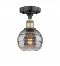 Innovations Lighting 616-1F-BAB-G556-6SM - Rochester - 1 Light - 6 inch - Black Antique Brass - Semi-Flush Mount