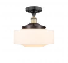 Innovations Lighting 616-1F-BAB-G691-12 - Bridgeton - 1 Light - 12 inch - Black Antique Brass - Semi-Flush Mount