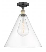 Innovations Lighting 616-1F-BAB-GBC-162 - Berkshire - 1 Light - 16 inch - Black Antique Brass - Semi-Flush Mount