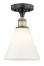 Innovations Lighting 616-1F-BAB-GBC-81 - Berkshire - 1 Light - 8 inch - Black Antique Brass - Semi-Flush Mount