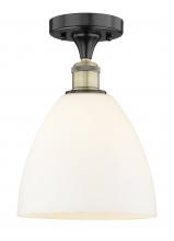 Innovations Lighting 616-1F-BAB-GBD-91 - Bristol - 1 Light - 9 inch - Black Antique Brass - Semi-Flush Mount