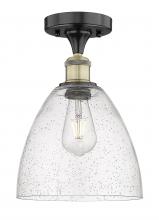 Innovations Lighting 616-1F-BAB-GBD-94 - Bristol - 1 Light - 9 inch - Black Antique Brass - Semi-Flush Mount