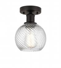 Innovations Lighting 616-1F-OB-G1214-6 - Athens Twisted Swirl 1 Light 6 inch Semi-Flush Mount
