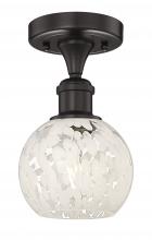 Innovations Lighting 616-1F-OB-G1216-6WM - White Mouchette - 1 Light - 6 inch - Oil Rubbed Bronze - Semi-Flush Mount