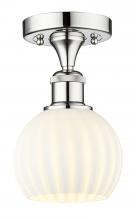 Innovations Lighting 616-1F-PC-G1217-6WV - White Venetian - 1 Light - 6 inch - Polished Chrome - Semi-Flush Mount