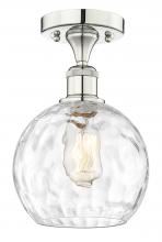 Innovations Lighting 616-1F-PN-G1215-8 - Athens Water Glass - 1 Light - 8 inch - Polished Nickel - Semi-Flush Mount