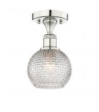 Innovations Lighting 616-1F-PN-G122C-6CL - Athens - 1 Light - 6 inch - Polished Nickel - Semi-Flush Mount