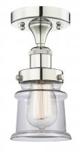 Innovations Lighting 616-1F-PN-G182S - Canton - 1 Light - 5 inch - Polished Nickel - Semi-Flush Mount