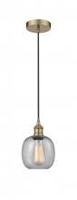 Innovations Lighting 616-1P-AB-G104 - Belfast - 1 Light - 6 inch - Antique Brass - Cord hung - Mini Pendant