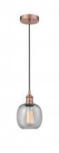 Innovations Lighting 616-1P-AC-G104 - Belfast - 1 Light - 6 inch - Antique Copper - Cord hung - Mini Pendant