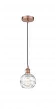 Innovations Lighting 616-1P-AC-G1213-6 - Athens Deco Swirl - 1 Light - 6 inch - Antique Copper - Cord hung - Mini Pendant