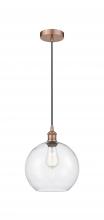 Innovations Lighting 616-1P-AC-G124-10 - Athens - 1 Light - 10 inch - Antique Copper - Cord hung - Mini Pendant