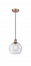 Innovations Lighting 616-1P-AC-G124-8 - Athens - 1 Light - 8 inch - Antique Copper - Cord hung - Mini Pendant