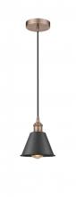 Innovations Lighting 616-1P-AC-M8-BK - Smithfield - 1 Light - 7 inch - Antique Copper - Cord hung - Mini Pendant