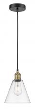 Innovations Lighting 616-1P-BAB-GBC-82 - Berkshire - 1 Light - 8 inch - Black Antique Brass - Cord hung - Mini Pendant