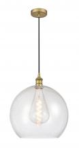 Innovations Lighting 616-1P-BB-G124-14 - Athens - 1 Light - 14 inch - Brushed Brass - Cord hung - Pendant