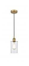 Innovations Lighting 616-1P-BB-G802 - Clymer - 1 Light - 4 inch - Brushed Brass - Cord hung - Mini Pendant